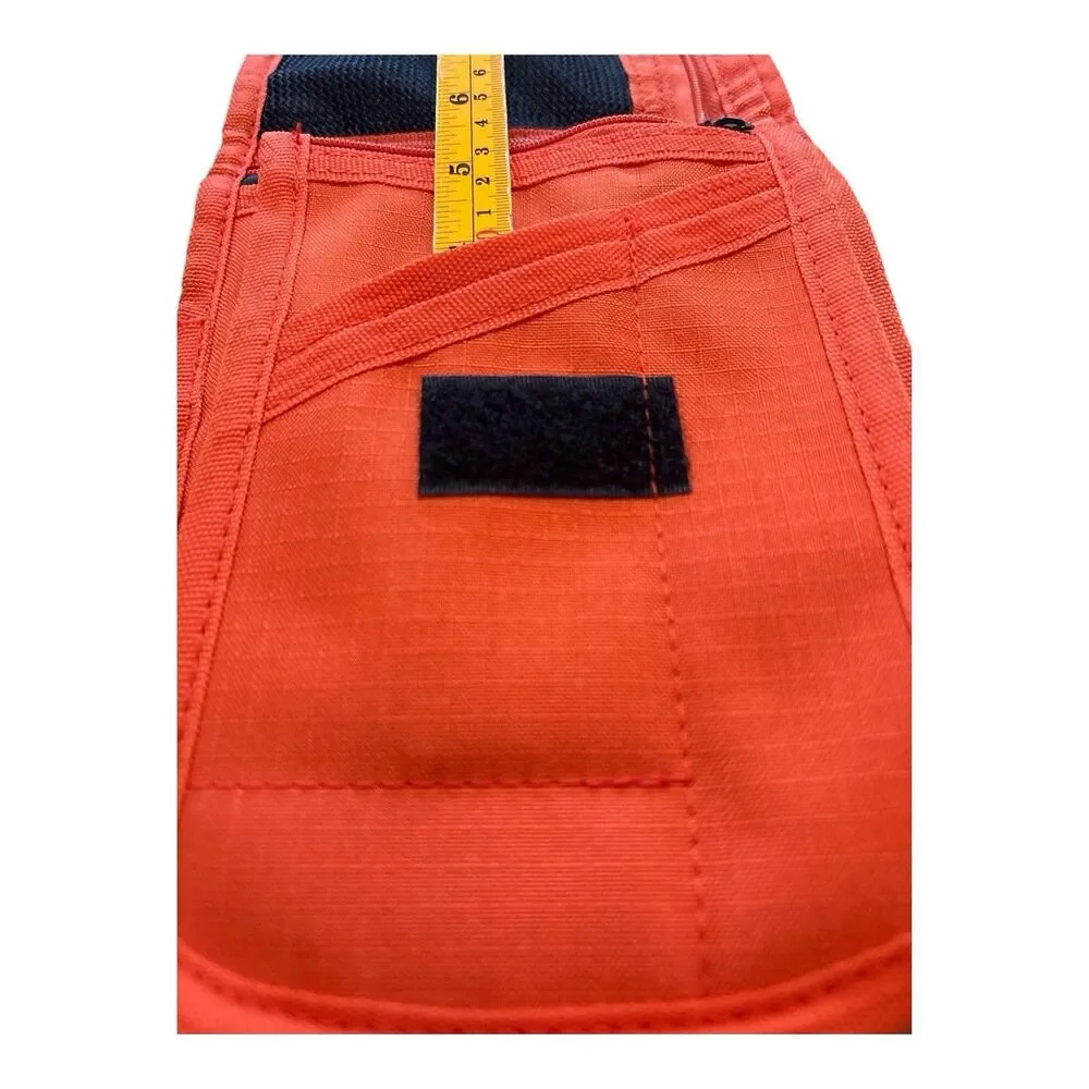 Travelocity Travel Bag Bright Orange Neck Wallet/Passport Holder